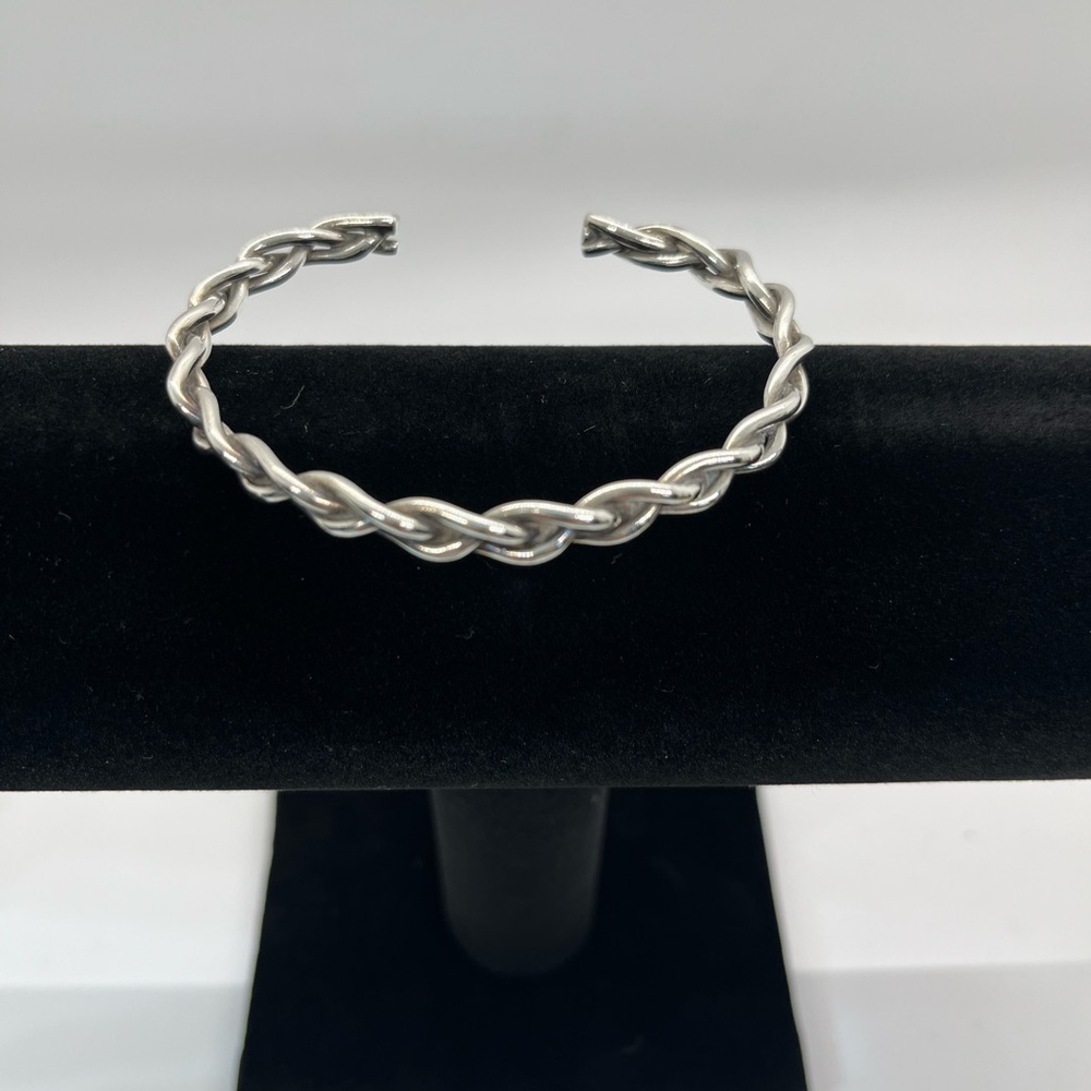 Vintage Sterling Silver Braided Bracelet Cuff